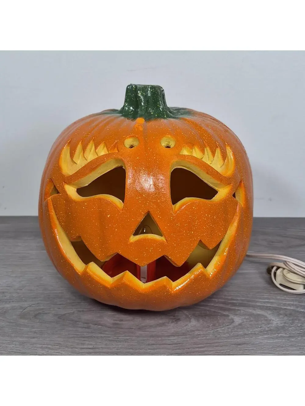 Vintage Pumpkin Light up Foam Mold 1995 Trendmasters Jack O Lantern